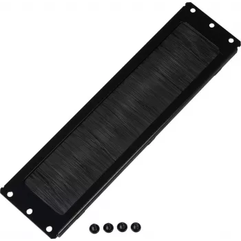 Rockstable kabelių pravedimo skydas su šepetėlio sandarikliu - kabelių valdymo skydas - juodas - 276 mm - 73 mm - 10 mm - 180 g (RS19-CEBM)
