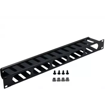 Rockstable 1U 19 colių kabelių valdymo skydelis - juodas - SPCC plienas - 483 mm (RS19-02)