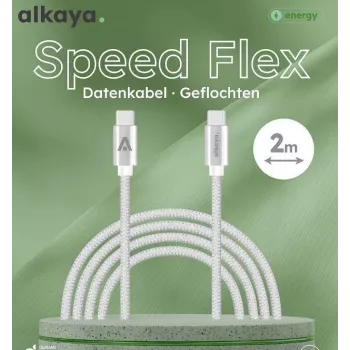 ALKAYA Speed Flex USB-C į USB-C laidas 2 m Baltas (CL-60031)