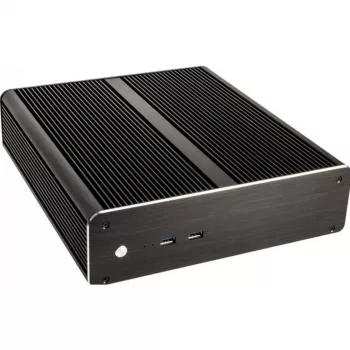 Akasa Euler M A-ITX19-M1BV2 Mini-ITX HTPC korpusas - be ventiliatoriaus, aliuminis, juodas
