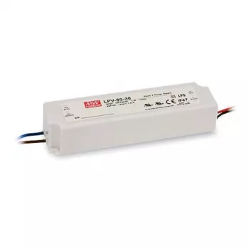 SYNERGY21 MEAN WELL LPV-60-24 60W 24V 2.5A IP67 pastovios įtampos LED tvarkyklė