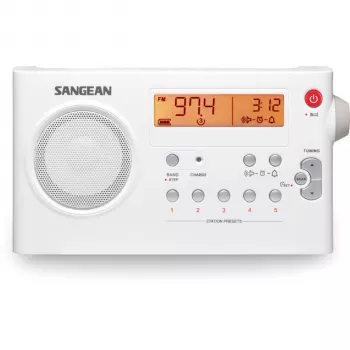 Sangean PR-D7 White nešiojamas AM/FM stereo radijas su žadintuvu
