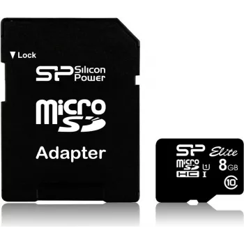 Silicon Power Elite 8GB microSDHC UHS-I atminties kortelė Class 10
