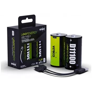 Verico LoopEnergy Mono D 1,5V 11000mWh 7400mAh 2 rinkinys - Mono (D) - 7400 mAh