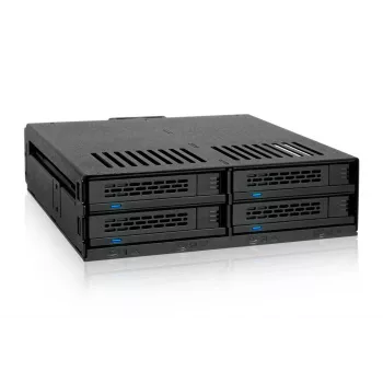 ICY DOCK ExpressCage MB324SP-1B – 4x 2,5 colio SATA/SAS karšto keitimo mobilusis rėmas, skirtas 1x 5,25 colio skyriui – varžtais nereikalaujantys padėklai – juodas
