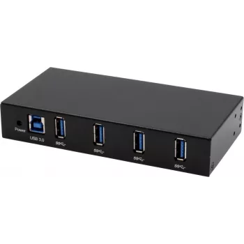 EXSYS EX-11234HMS-2 4 Port USB 3.2 Gen 1 Hub, Din-Rail ir sieninis montavimas, VIA VL817_Q7S mikroschemų rinkinys