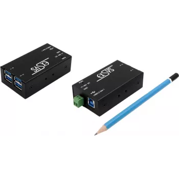 EXSYS EX-1181HMS 4-Port USB 3.2 Gen 1 Hub su 15kV ESD apsauga nuo viršįtampių, DIN bėgelio / sieninis montavimas