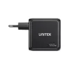 UNITEK GaN įkroviklis su ekranu 140W 3xUSB-C 1xUSB-A PD3.0 QC4.0 juodas