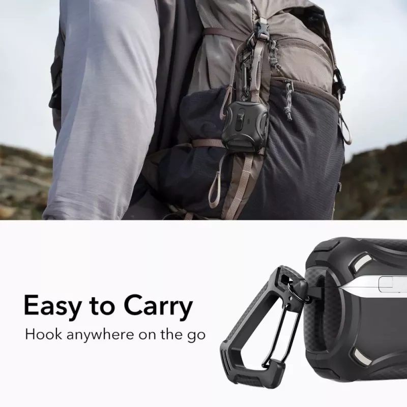 ESR Cyber FlickLock HaloLock MagSafe dėklas, skirtas Apple AirPods Pro 3, juodas