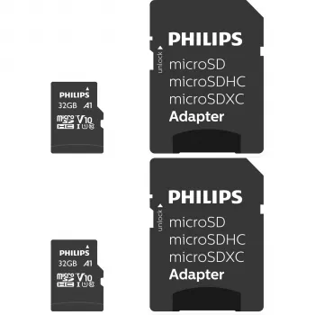 Philips MicroSDHC 2 rinkinys 32GB Class 10 UHS-I U1 su adapteriu