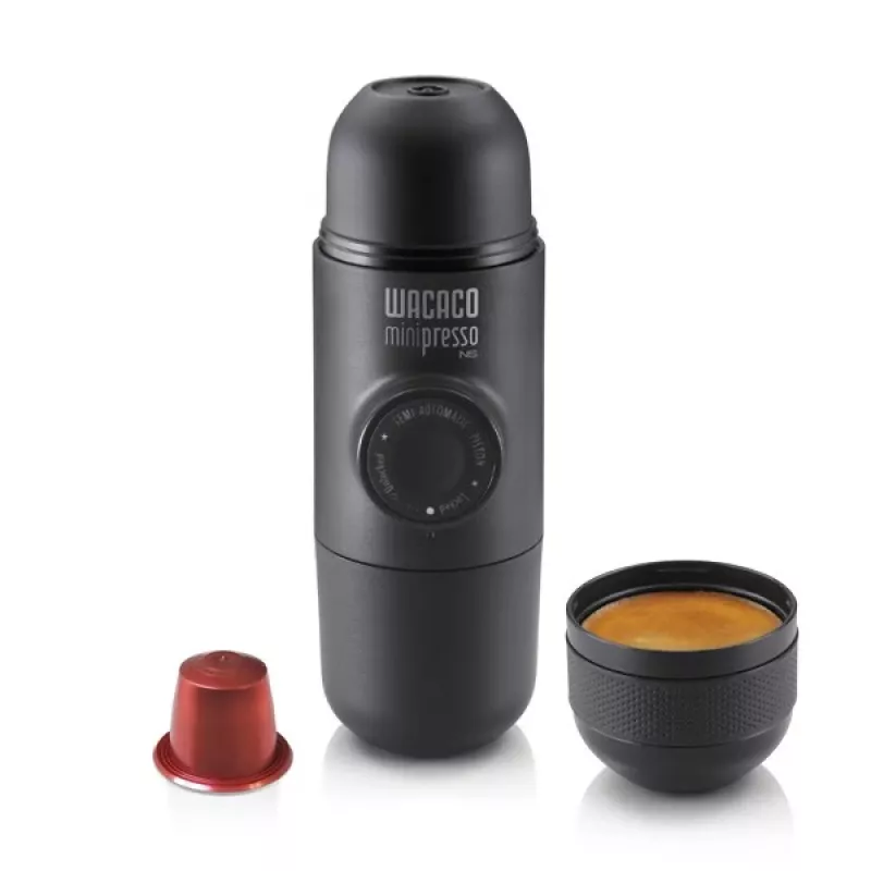 WACACO Minipresso NS nešiojamas espreso aparatas, skirtas Nespresso kapsulėms, juodas