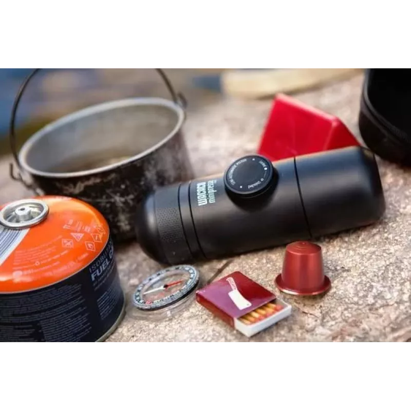 WACACO Minipresso NS nešiojamas espreso aparatas, skirtas Nespresso kapsulėms, juodas