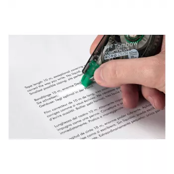 Tombow korekcinis volelis 10 m x 4,2 mm balta juosta permatomas mėlynas korpusas