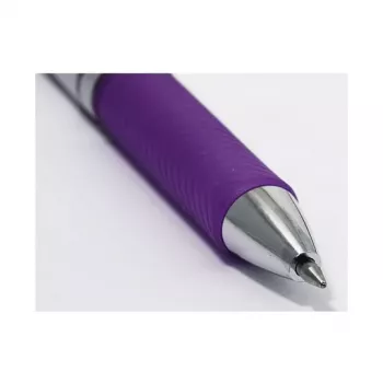 Pentel BL77-VO EnerGel gelinis rašiklis - 0,7 mm - violetinis rašalas - sidabrinis korpusas - vidutinė linija - 12 vnt. pakuotė