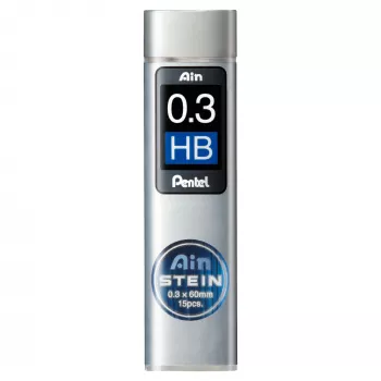 Pentel AinStein HB 0,3 mm pilki grafito šerdžių papildymai, 15 vnt.