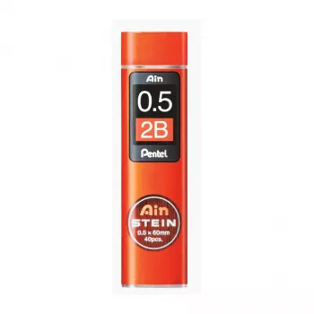 Pentel C275-2BO Super Hi-Polymer švino užtaisas 0,5 mm 2B oranžinis, 40 švino, dėžutė