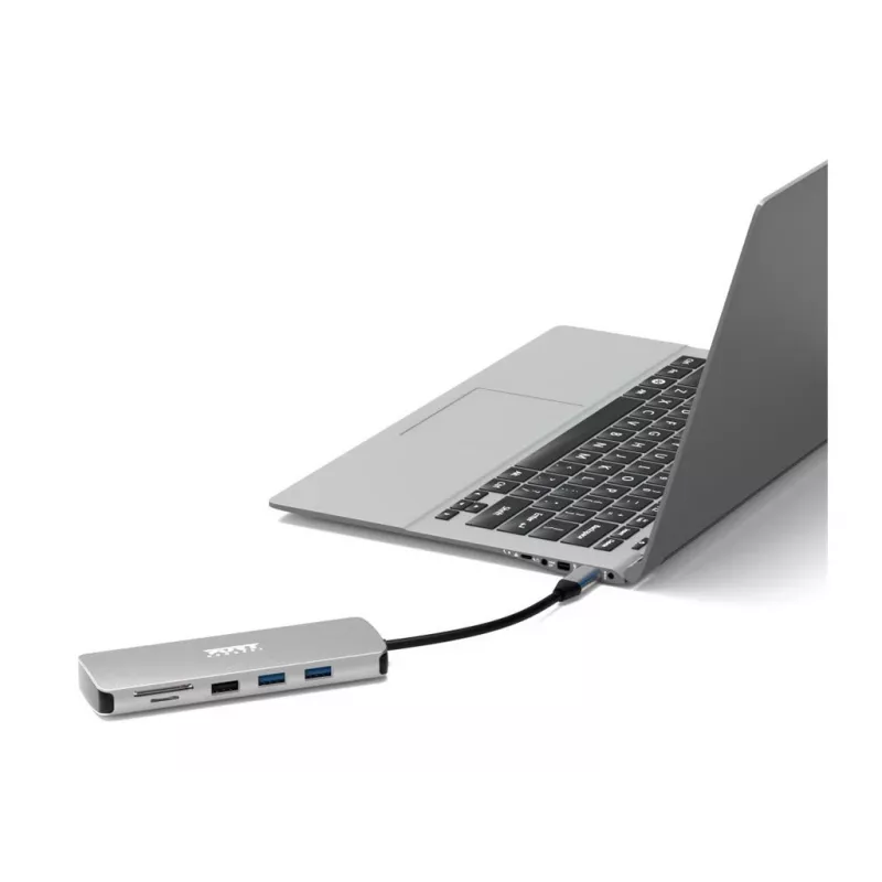 PORT Designs USB-C 9-in-1 Docking Station su 4K HDMI ir 85W PD - Space Grey