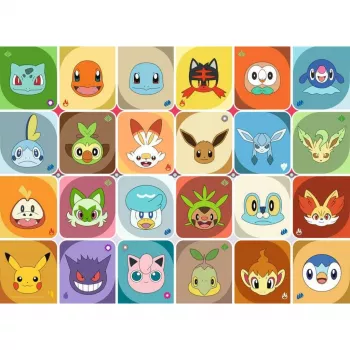 RAVENSBURGER Vaikų dėlionė Pokémon Veidai (100 dalių)