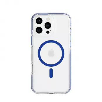 Tech21 EvoCrystal MagSafe Dėklas, skirtas iPhone 16 Pro Max, mėlynas permatomas