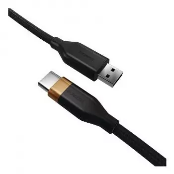 2-POWER 2m USB-A į USB-C 60W įkrovimo ir duomenų laidas - juodas