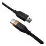 2-POWER 2m USB-A į USB-C 60W įkrovimo ir duomenų laidas - juodas