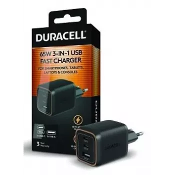 Duracell sieninis įkroviklis PD 65W GaN 2 x USB-C