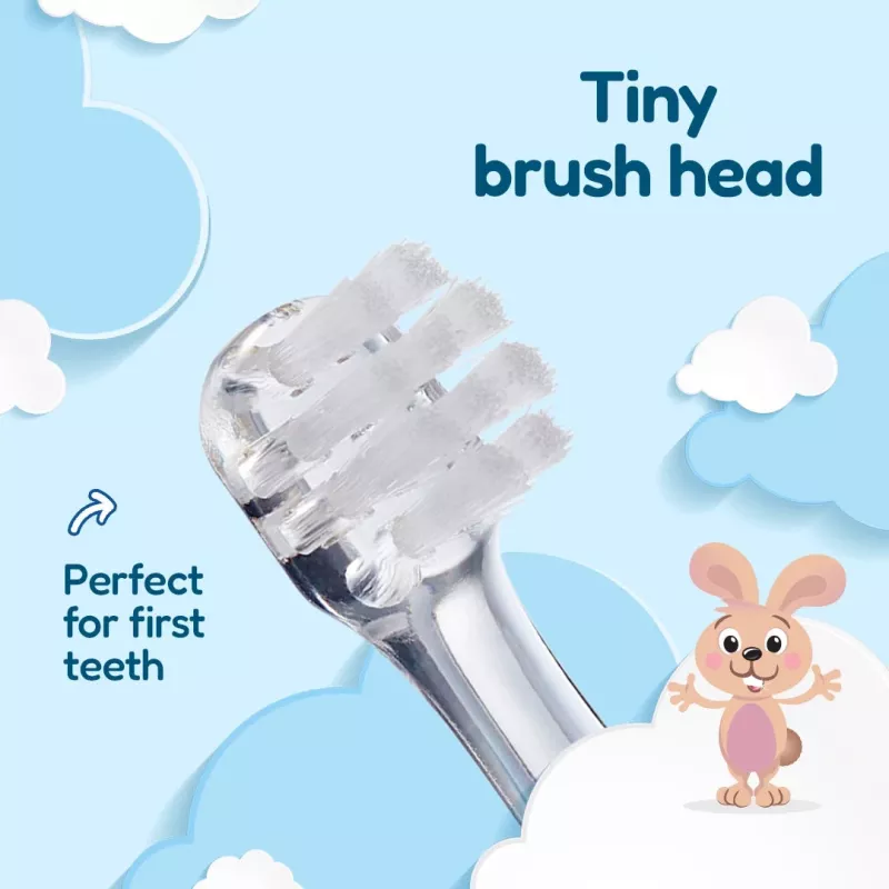 Brush-Baby BabySonic atsarginiai šepetėlių antgaliai 0-18 mėn. 2 vnt. balti