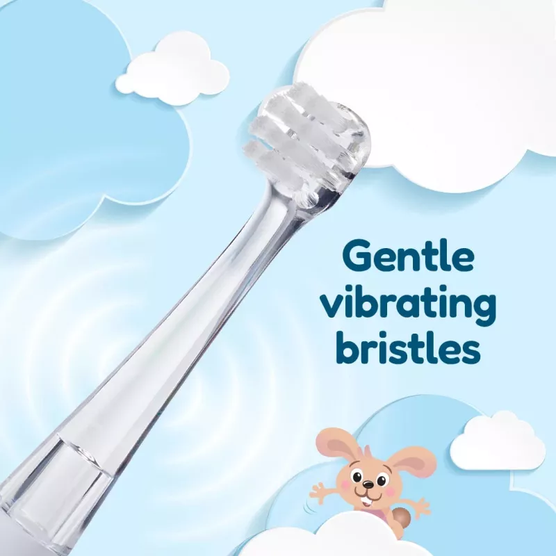 Brush-Baby BabySonic atsarginiai šepetėlių antgaliai 0-18 mėn. 2 vnt. balti