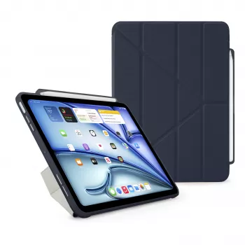 Pipetto Origami No3 Pencil Case, skirtas iPad Air 11 (M2/M3) / iPad Air 10.9 (4th/5th Gen), tamsiai mėlyna