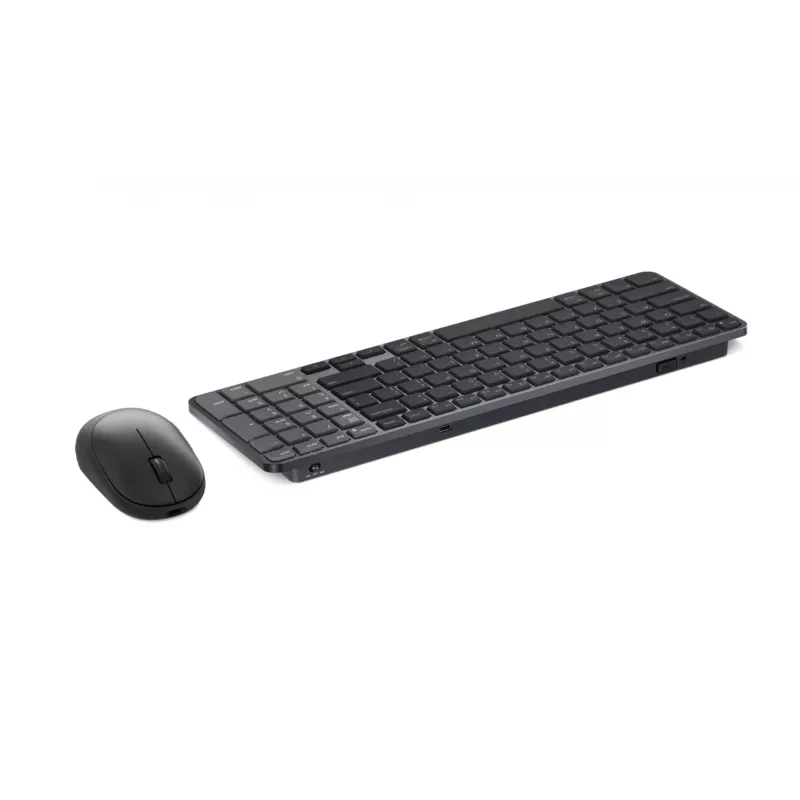 Dell Pro 7 įkraunama kompaktiška klaviatūra ir pelė - KM746 - rusų (QWERTY) - titano pilka