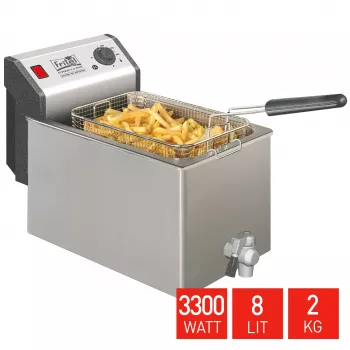 FRITEL TURBO SF gruzdintuvė 8 litrai 3,3 kW nerūdijantis plienas