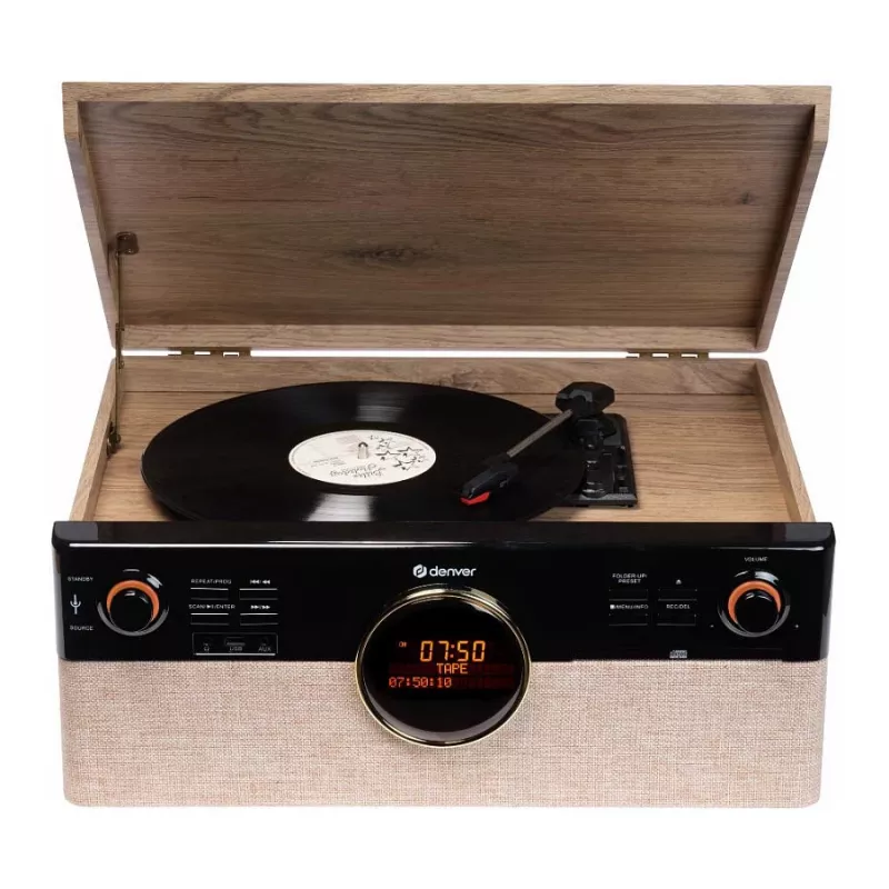 Denver MRD-180 Retro muzikos centras medinis DAB+/FM CD kasetė Bluetooth