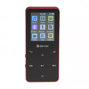Denver MP-1830R MP4 grotuvas su Bluetooth, 1,8 colio ekranu, 4GB, raudonas