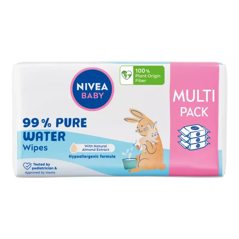 NIVEA Baby Pure Water drėgnos servetėlės kūdikiams 3x57