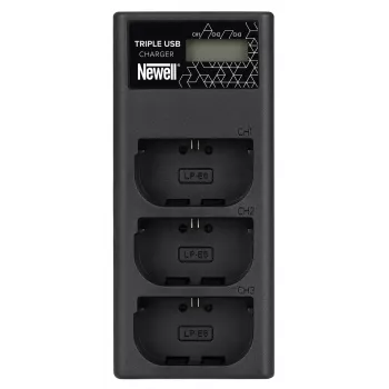 Newell CD-USB-C Triple-Channel Charger, skirtas Canon LP-E6 baterijoms
