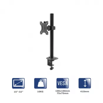 Akyga AK-MB-03 stalinis vieno monitoriaus laikiklis, 15-32 col., 10 kg, VESA 75x75 / 100x100, juodas