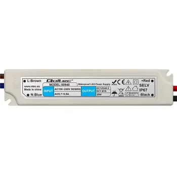 QOLTEC LED perjungiamasis maitinimo šaltinis IP67 20W 12V 1.6A vandeniui atsparus