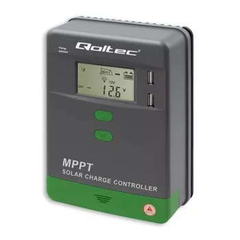 Qoltec MPPT Solar Charge Controller su temperatūros jutikliu 20A | 12V / 24V | LCD | 2 x USB | GEL | LiFePO4