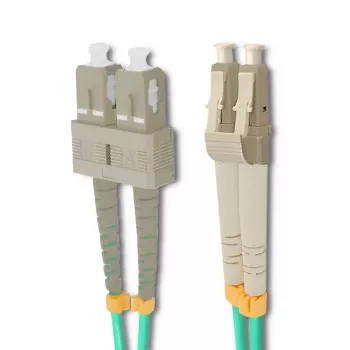 Qoltec Fiber Optic Patchcord LC/UPC - SC/UPC Multimode OM4 Duplex 3m