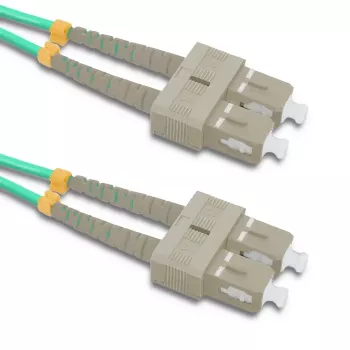 Qoltec SC/UPC į SC/UPC Duplex Multimode OM4 šviesolaidinis jungiamasis laidas, 5m, Aqua