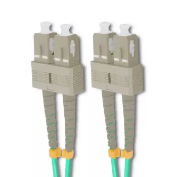 Qoltec SC/UPC į SC/UPC Duplex Multimode OM4 šviesolaidinis jungiamasis laidas, 5m, Aqua