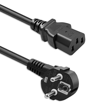 QOLTEC maitinimo laidas SCHUKO CEE kampuotas kištukas IEC C13 1,8 m juodas