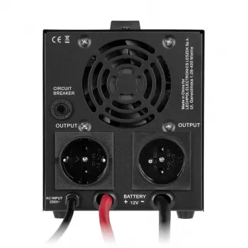 Rebel POWER-500-LFP4 gryno sinuso bangos keitiklis su įkrovimo funkcija 12V 230V 500VA/300W
