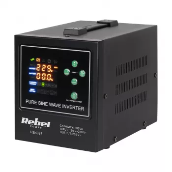 Rebel POWER-800-LFP4 gryno sinusinio bangos keitiklis/įkroviklis 12V 230V 800VA/500W