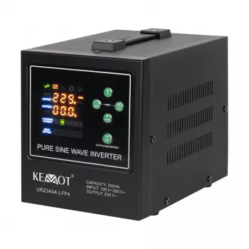 KEMOT PROsinus-500-LFP4 Nepertraukiamo maitinimo šaltinis, gryno sinusinio bangos keitiklis su įkrovimo funkcija 12V 230V 500VA/300W