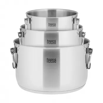 TEESA COOK PRIME 6-dalių puodų rinkinys, nerūdijantis plienas, tinka indukcinėms kaitlentėms