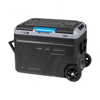TEESA TSA6005 Profesionalus kompresorinis kelioninis šaldytuvas/šaldiklis 50L, DC12/24V AC230V, dideli ratai, tvirta rankena, Bluetooth, baterijos lizdas