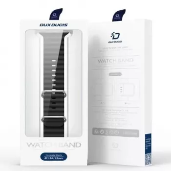 Dux Ducis Silicone Watch Strap, skirtas Apple Watch 8/7/6/5/4/3/2/SE (38/40/41 mm) - juoda