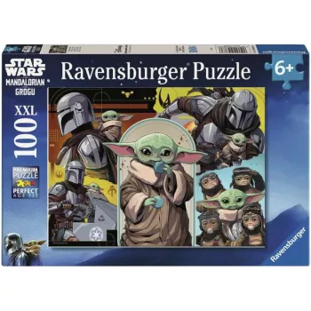 Ravensburger vaikų dėlionė „Žvaigždžių karai – Mandalorietis ir Grogu“ (100 dalių)