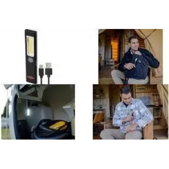 Brennenstuhl LED įkraunama rankinė lempa PL 200 AC, juoda/pilka, 200 lm, COB LED, USB-C, su spaustuku ir magnetu